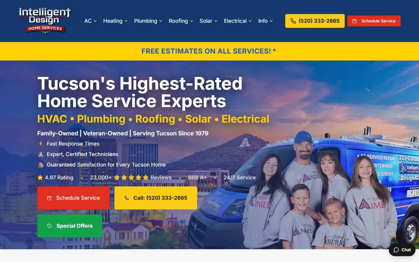 Intelligent Design Home Services homepage after the ResultsXL rebuild
