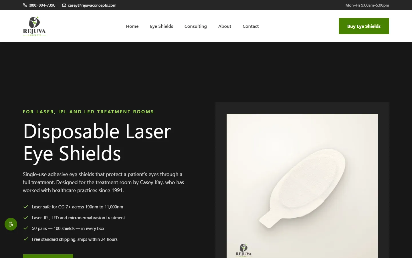 Rejuva Concepts homepage after the ResultsXL rebuild